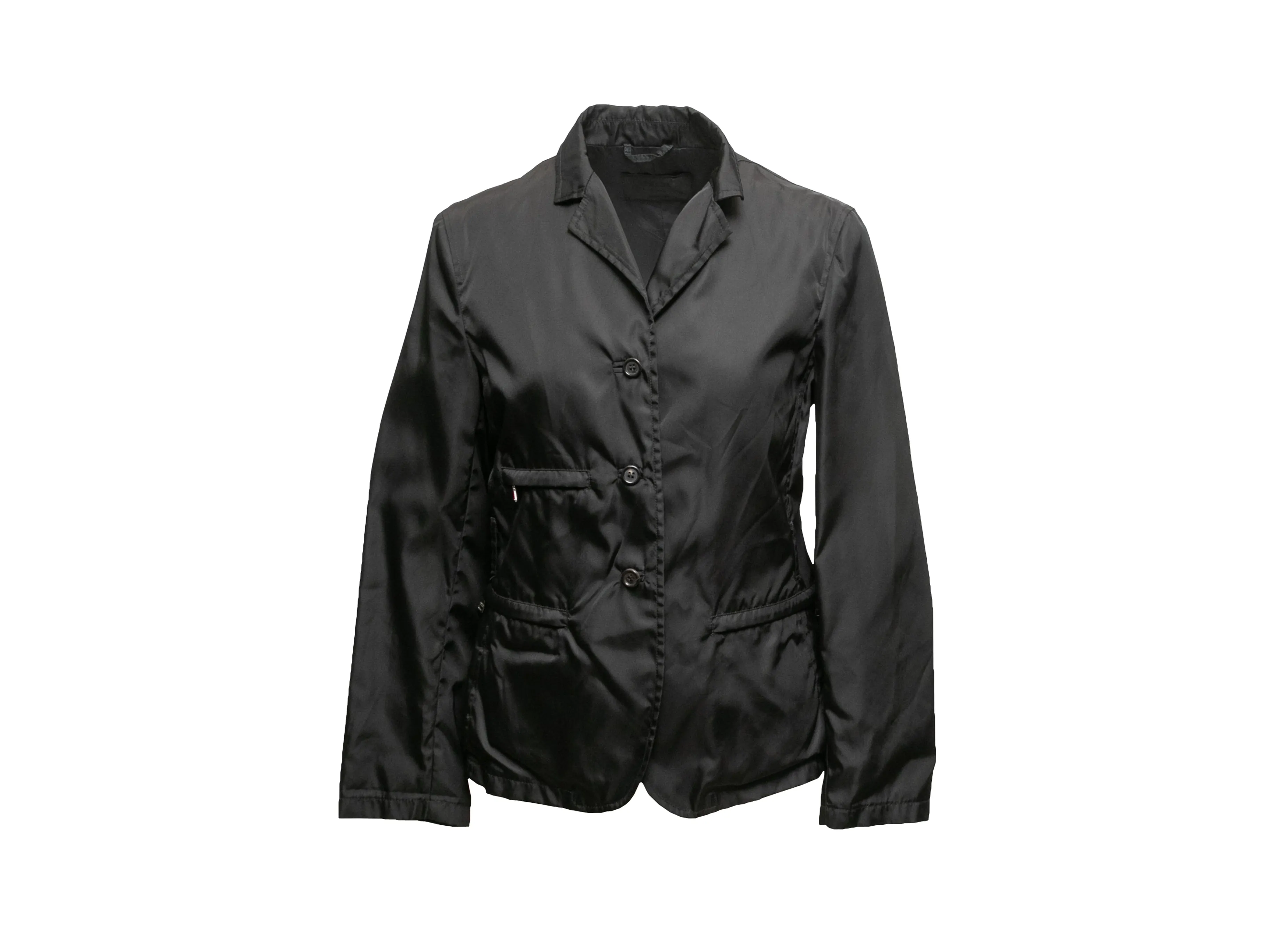 Vintage Black Prada Nylon Belted Jacket Size IT 42