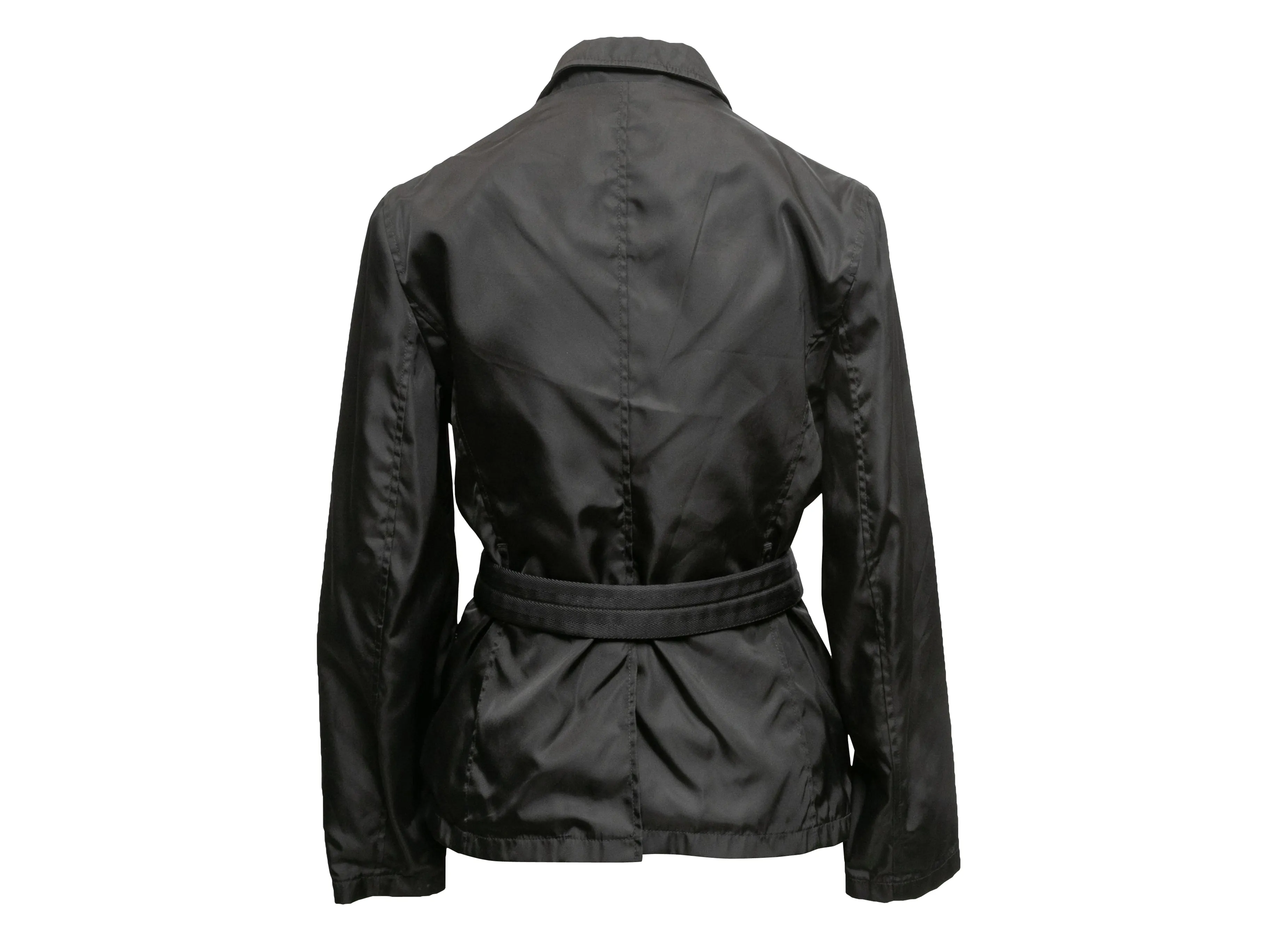 Vintage Black Prada Nylon Belted Jacket Size IT 42
