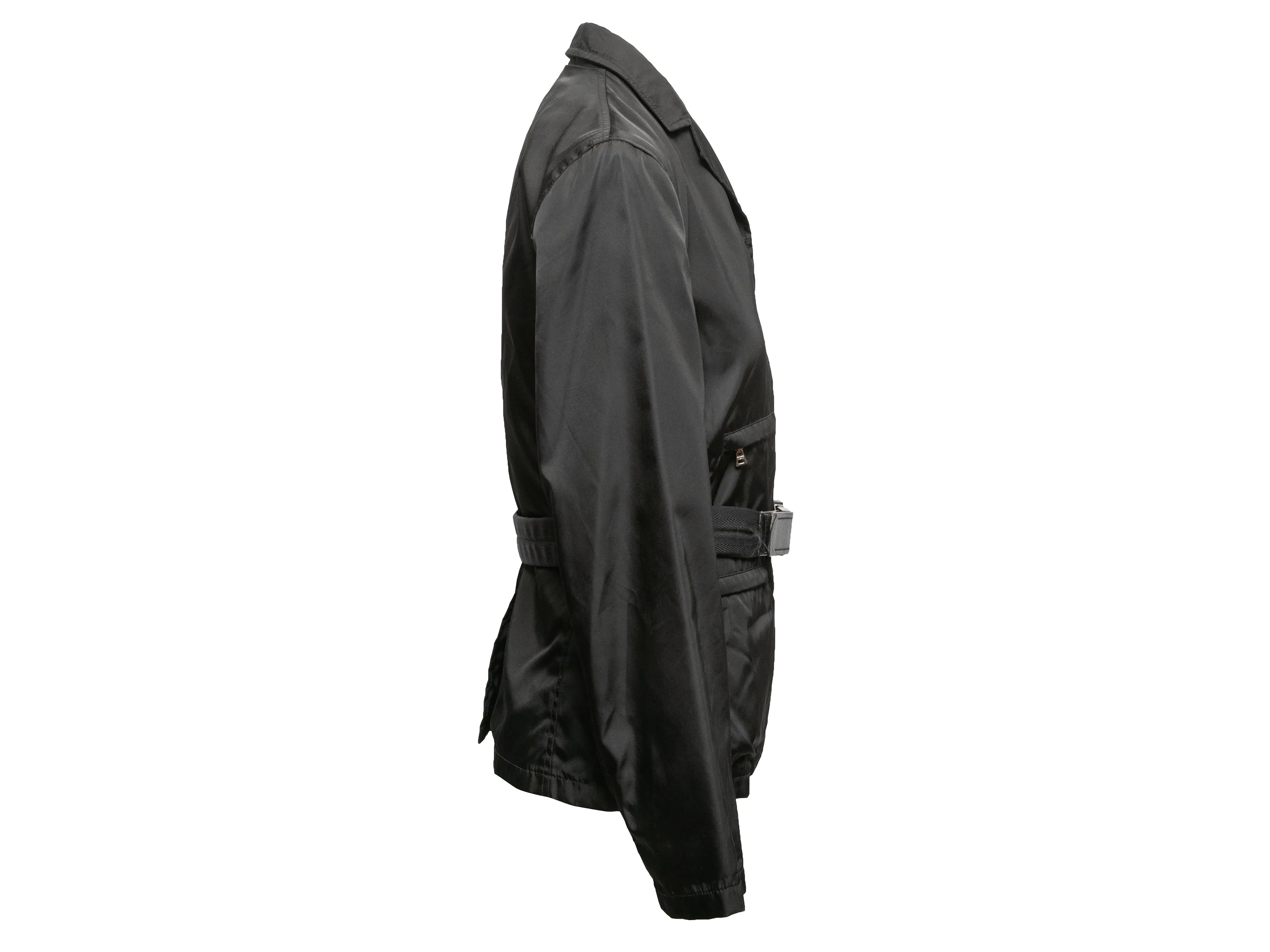 Vintage Black Prada Nylon Belted Jacket Size IT 42