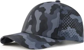 VOBOOM Men Quick Dry Baseball Cap Laser Cut Mesh Ball Curved Brim Snapback Hat