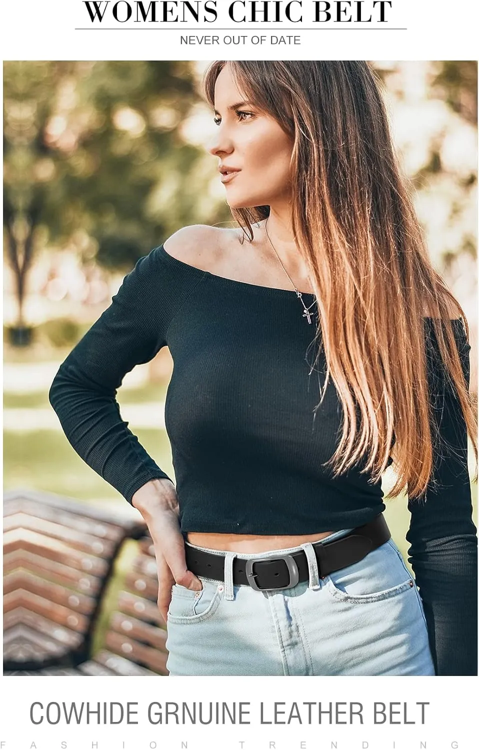VONMELLI 2 Packs Women Leather Belts for Jeans Fashion Leather Ladies Waist Belt