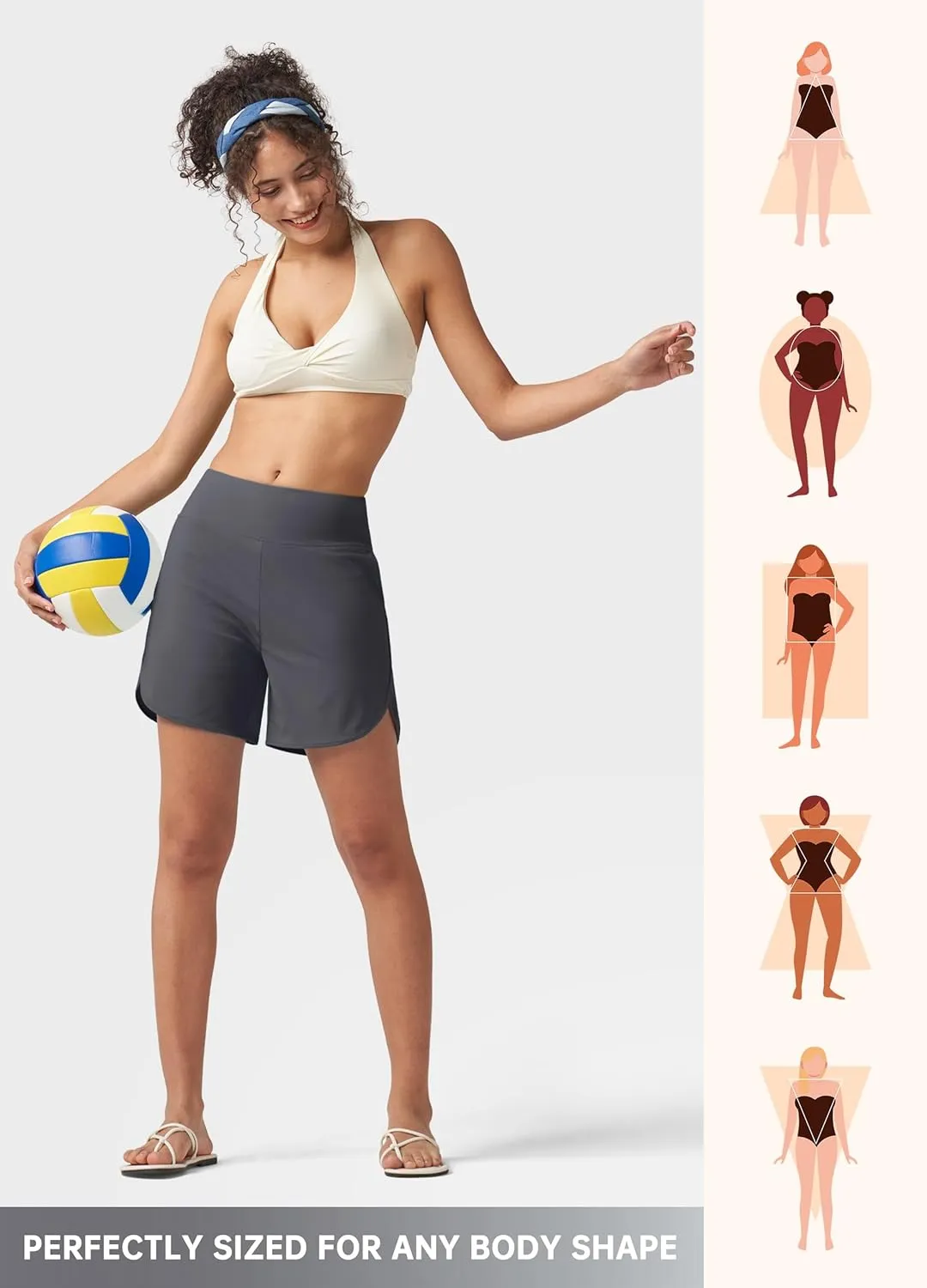Willit Women's 5" Swim Shorts with Liner High Waisted Quick Dry Swimming Board Shorts with Pockets UPF 50 