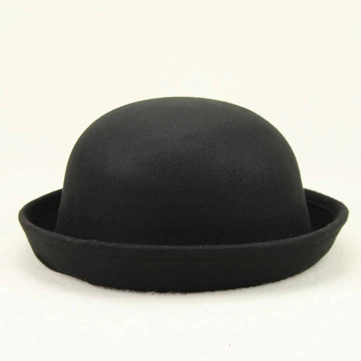 Winter Wool Bowler Derb Hat Classic Pork Pie Hat Rolled Brim Fedora Hat for Men Women Crushable
