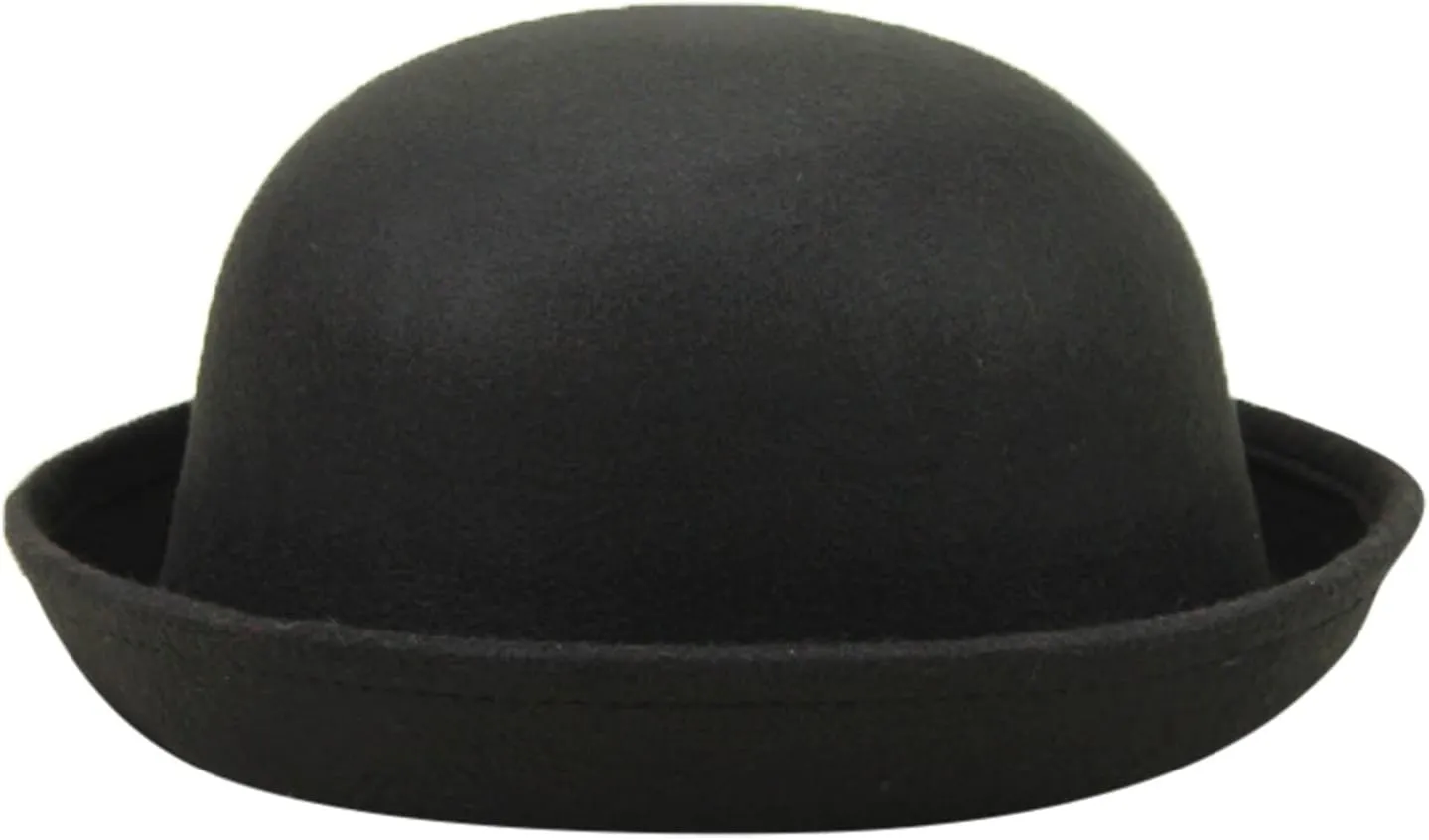 Winter Wool Bowler Derb Hat Classic Pork Pie Hat Rolled Brim Fedora Hat for Men Women Crushable