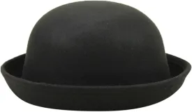 Winter Wool Bowler Derb Hat Classic Pork Pie Hat Rolled Brim Fedora Hat for Men Women Crushable