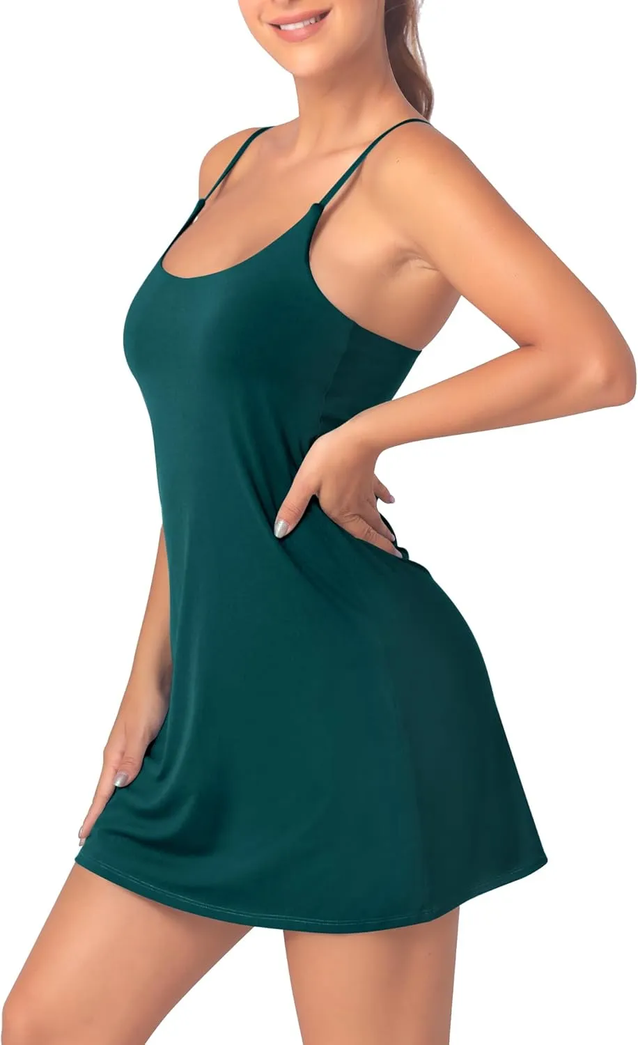 Womens Tennis Dress with Built-in Bra & Shorts Athletic Dress Workout Dress Exercise Dress with Pockets Golf Dress