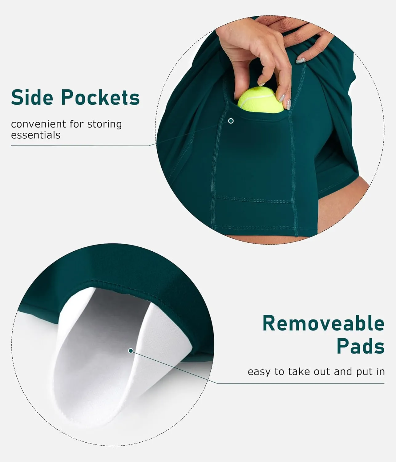 Womens Tennis Dress with Built-in Bra & Shorts Athletic Dress Workout Dress Exercise Dress with Pockets Golf Dress