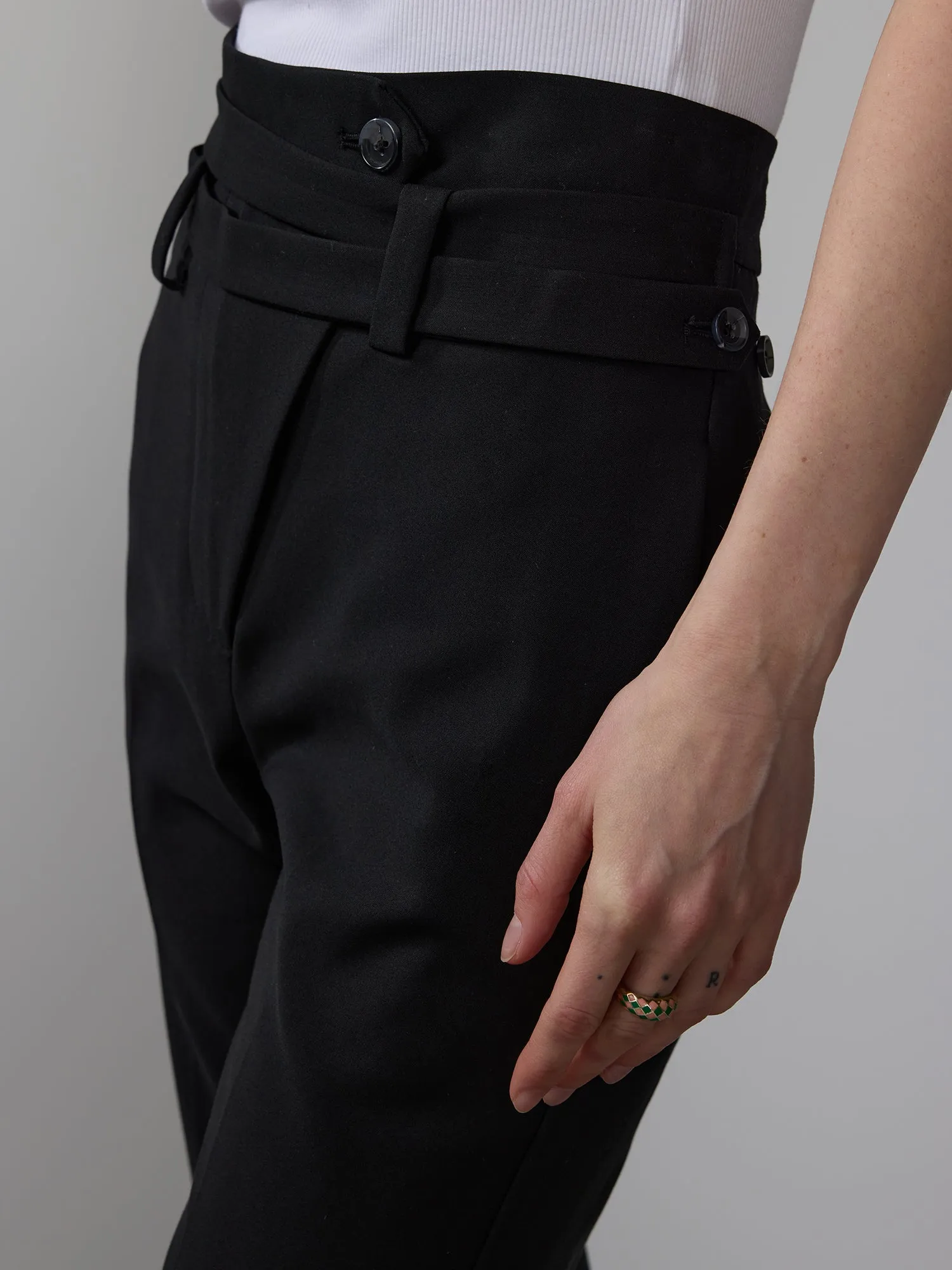 Wrap Style Cropped Pants