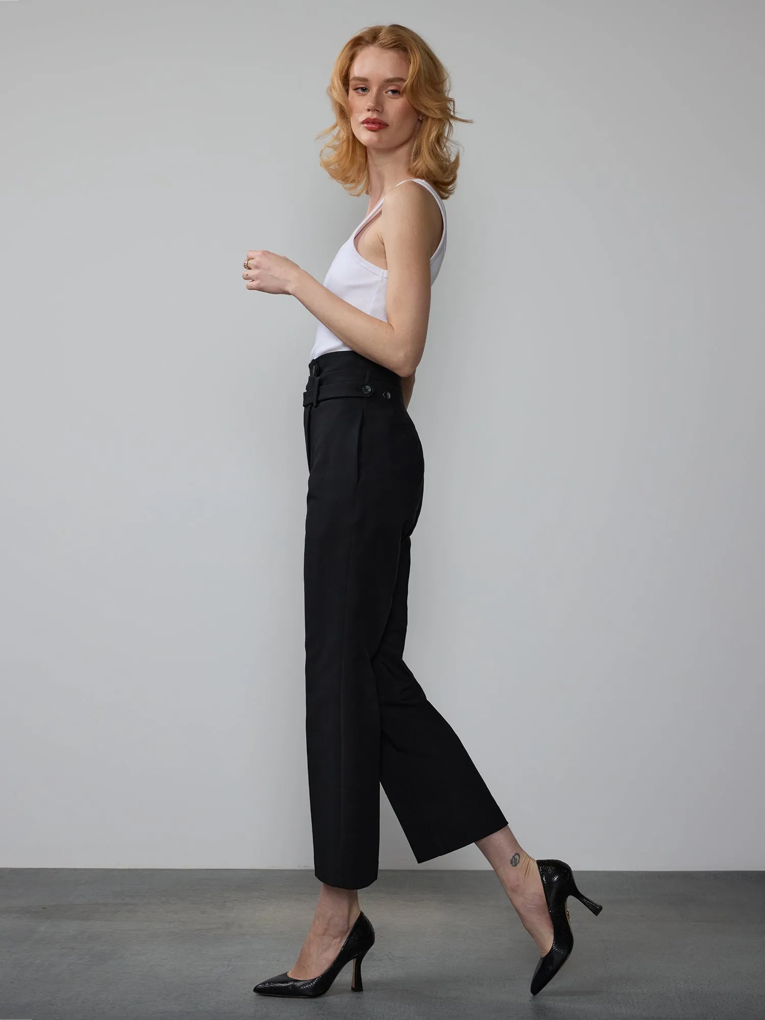 Wrap Style Cropped Pants